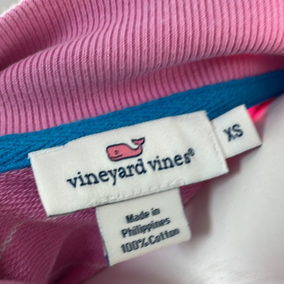 VINEYARD VINES pink striped quarterzip pullover sweatshirt - Picture 4 of 8